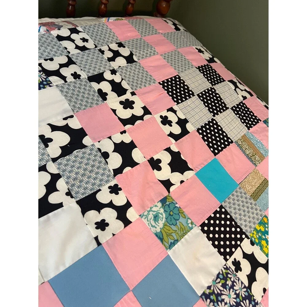 Colorful Nine Patch Quilt